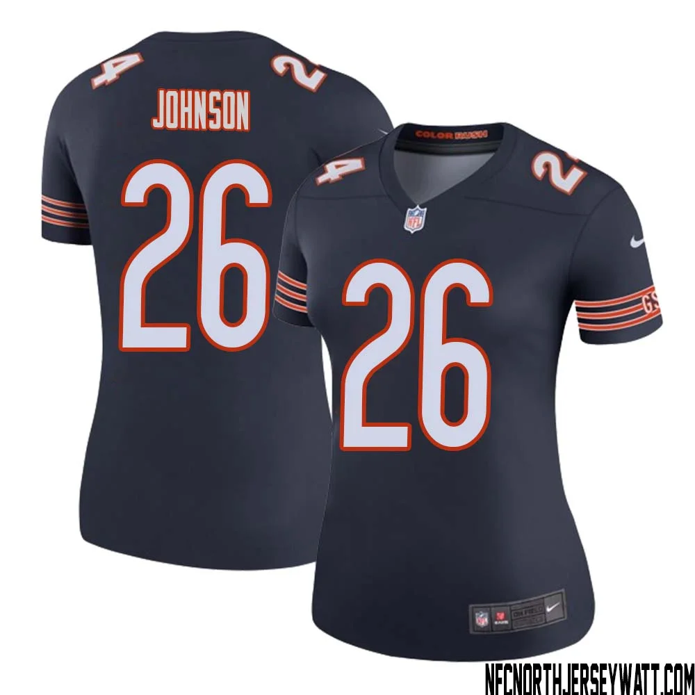 Quindell Johnson No 26 Women Navy Chicago Bears Color Rush Legend Jersey 1