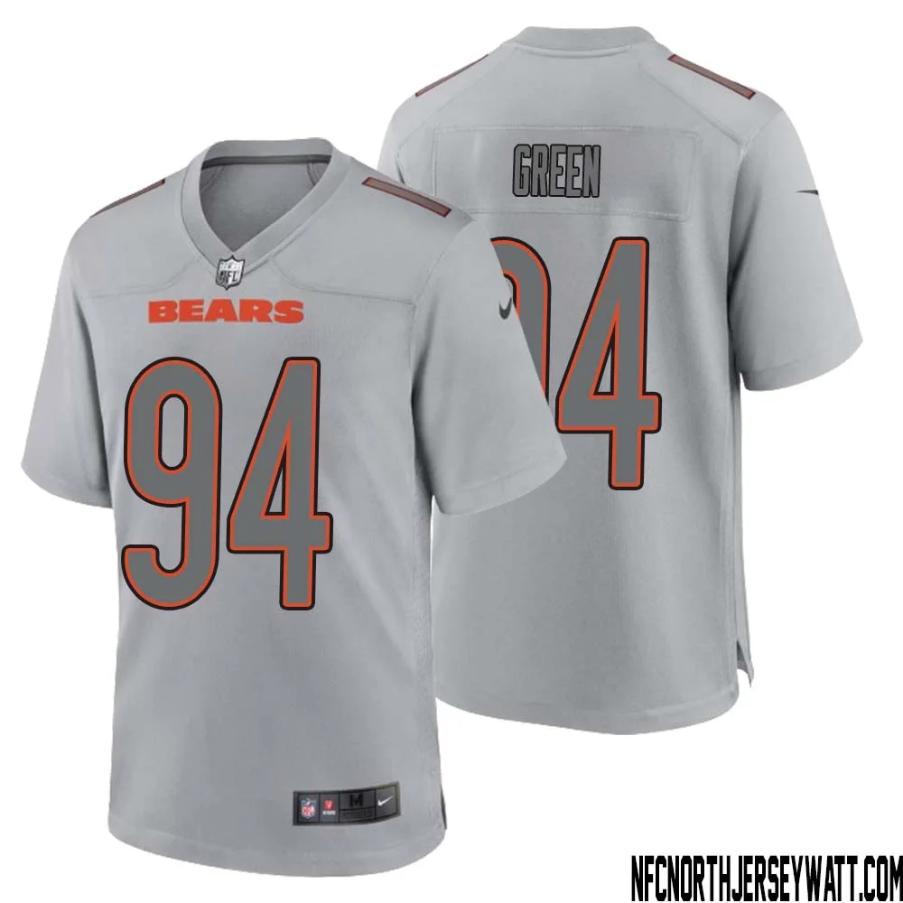 Rasheem Green No 94 Men Gray Chicago Bears Atmosphere Fashion Game Jersey