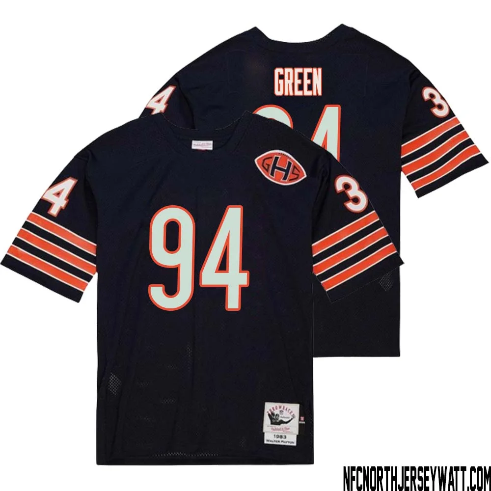 Rasheem Green No 94 Men Mitchell Ness Navy Chicago Bears 2004 Authentic Throwback Retired Player Jersey