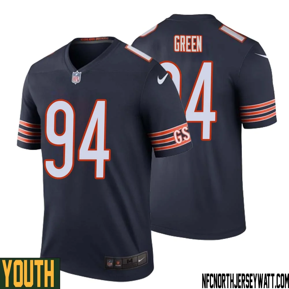 Rasheem Green No 94 Youth Navy Chicago Bears Color Rush Legend Jersey