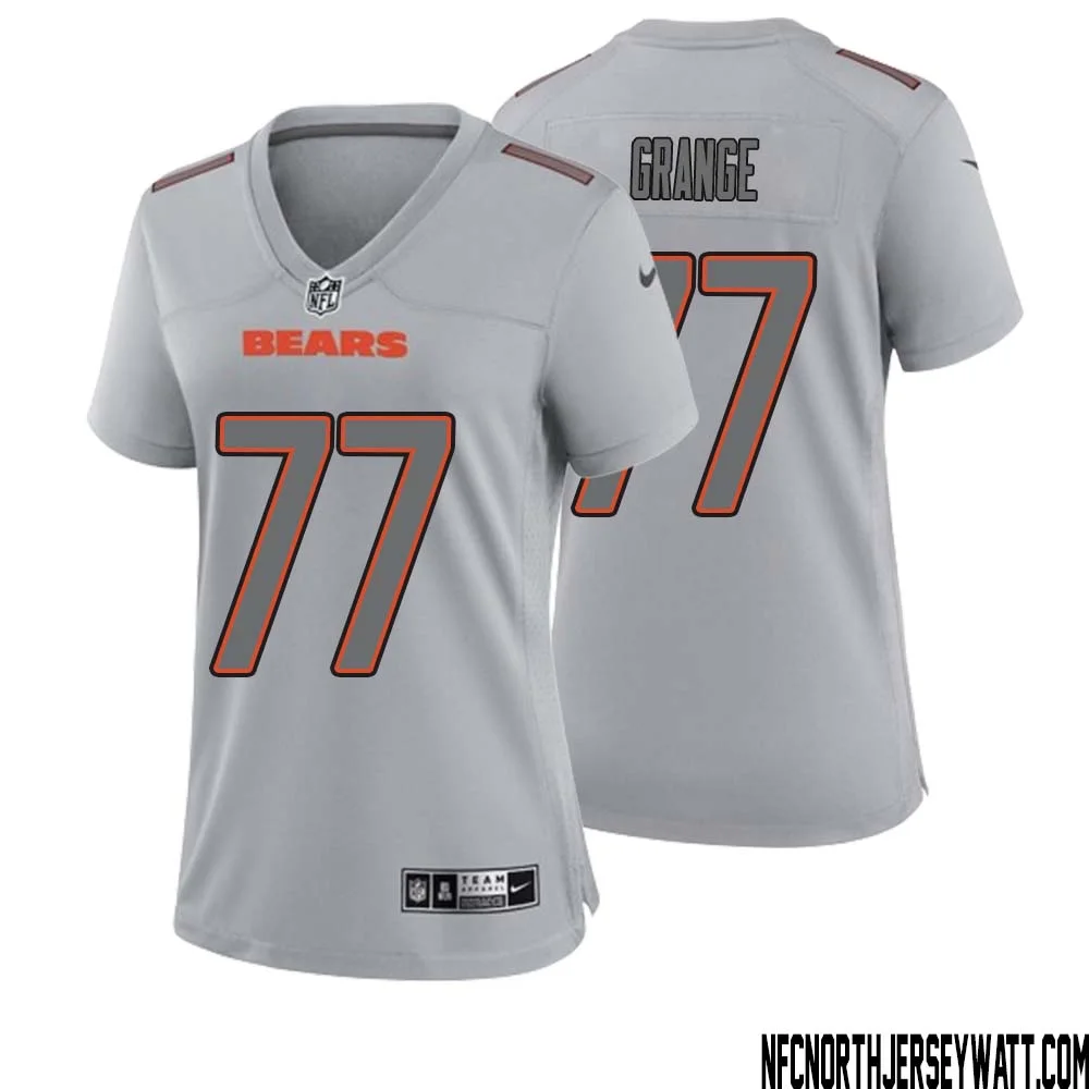 Red Grange No 77 Women Gray Chicago Bears Atmosphere Fashion Game Jersey 1