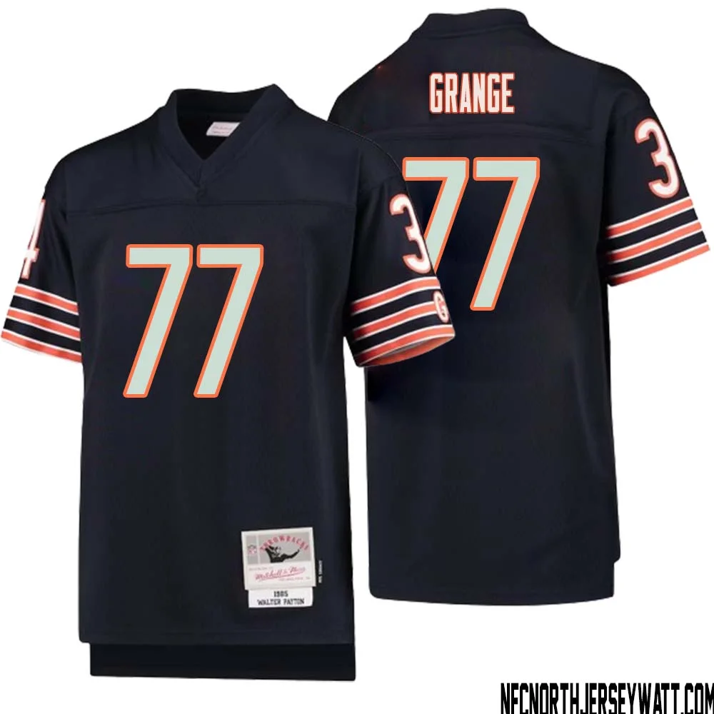 Red Grange No 77 Youth Mitchell Ness Navy Chicago Bears 1985 Legacy Retired Player Jersey 1