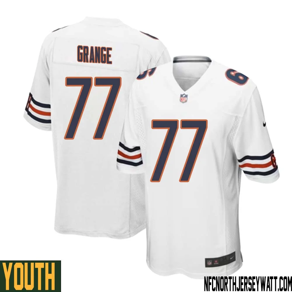Red Grange No 77 Youth White Chicago Bears Away Game Jersey 1