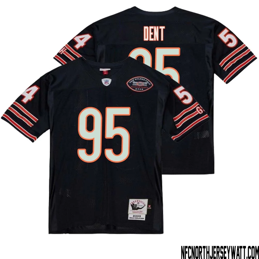 Richard Dent No 95 Men Mitchell Ness Navy Chicago Bears 2004 Authentic Throwback Retired Player Jersey 1