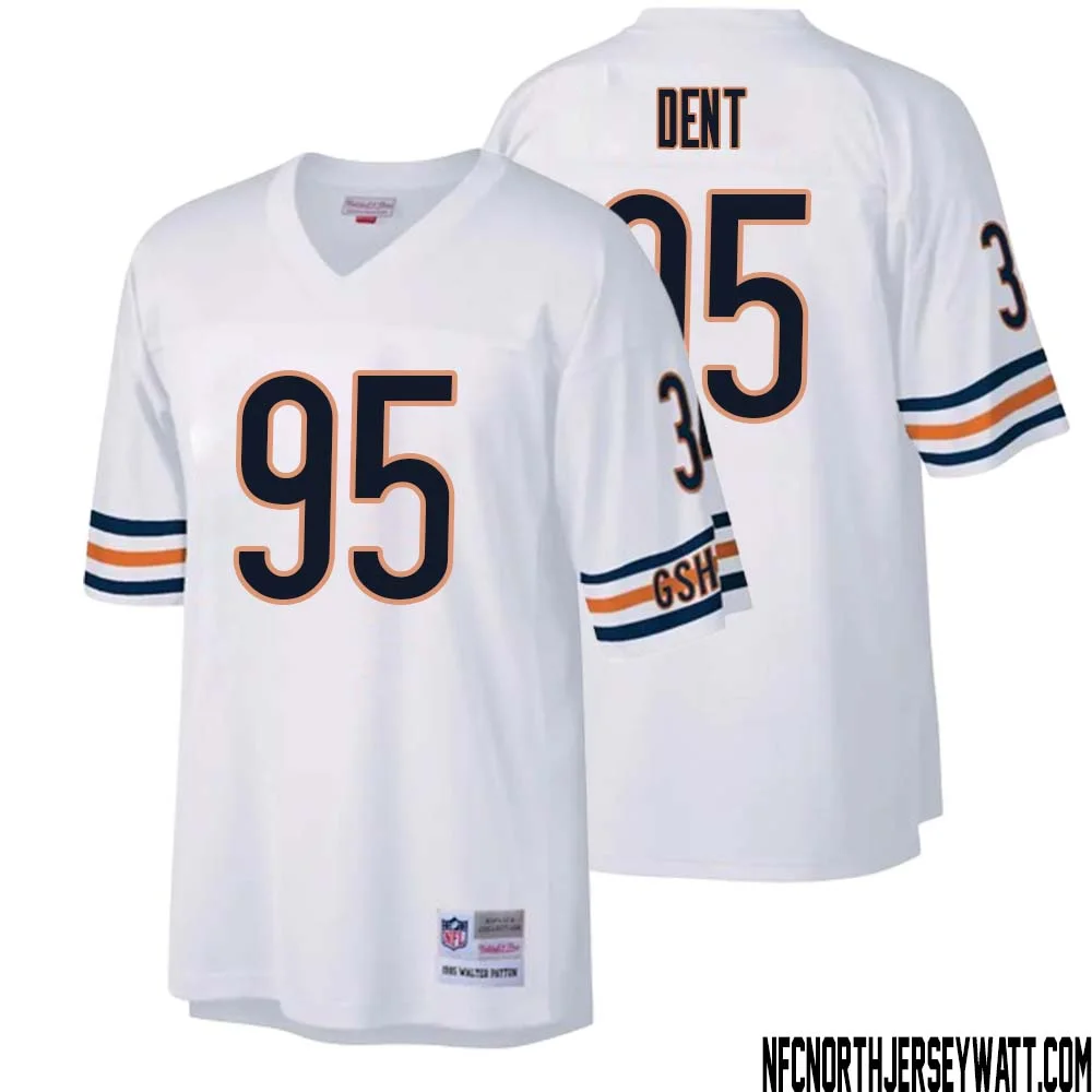 Richard Dent No 95 Men Mitchell Ness White Chicago Bears Legacy Replica Jersey 1