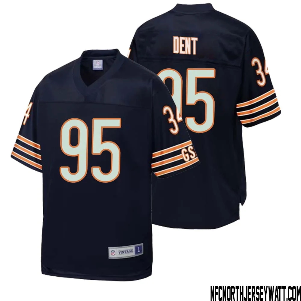 Richard Dent No 95 Men NFL Pro Line Navy Chicago Bears Retired Player Replica Jersey 1