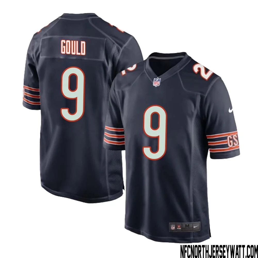 Robbie Gould No 9 Chicago Bears Home Game Navy Jersey for Men