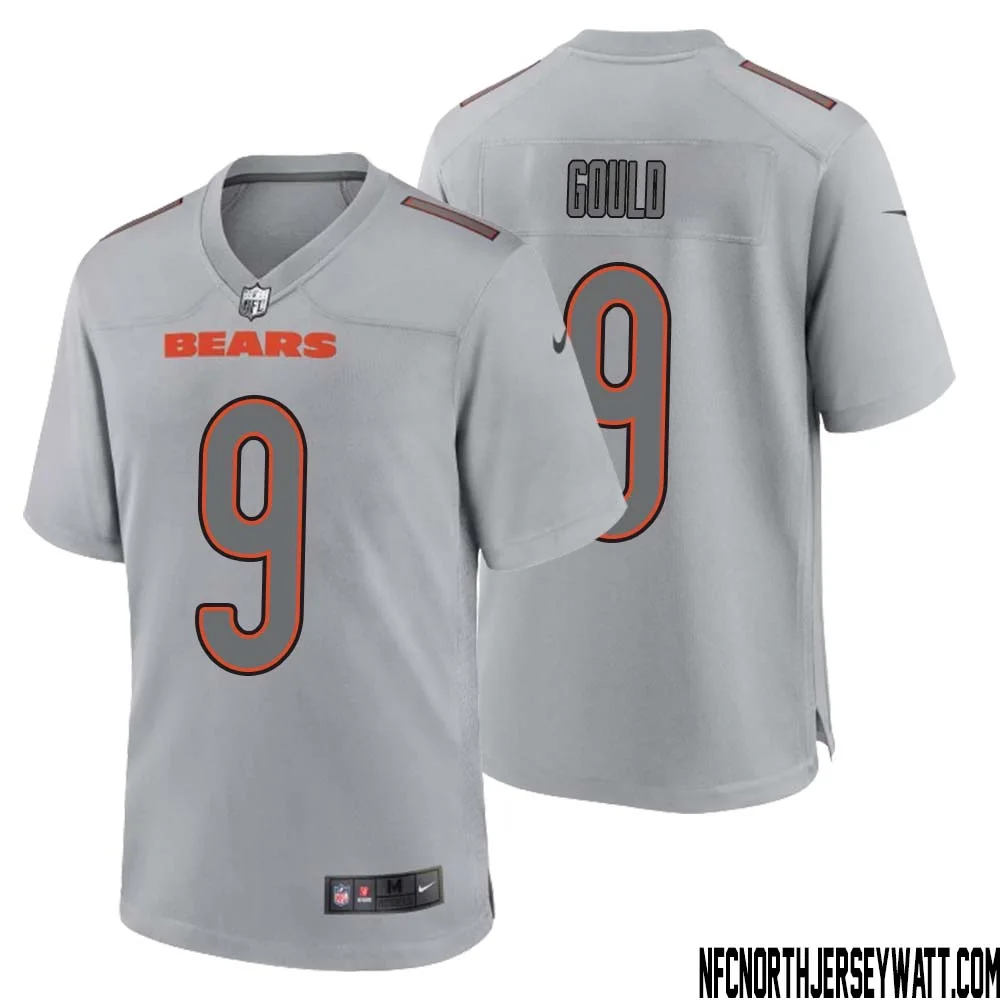 Robbie Gould No 9 Men Gray Chicago Bears Atmosphere Fashion Game Jersey 1