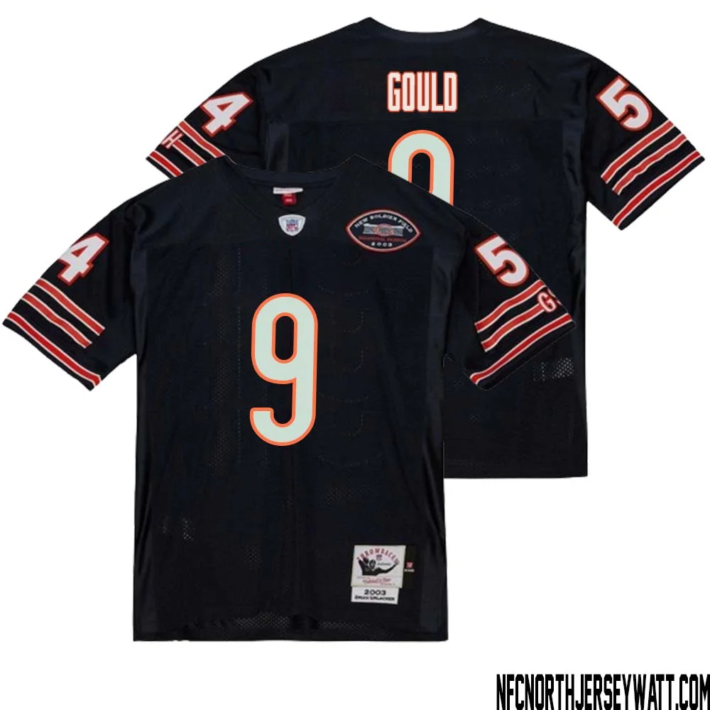 Robbie Gould No 9 Men Mitchell Ness Navy Chicago Bears 2004 Authentic Throwback Retired Player Jersey 1 1