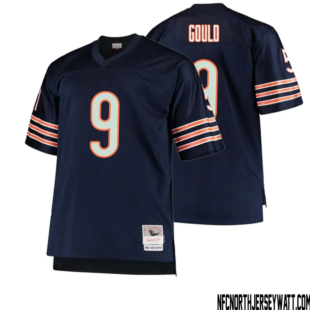Robbie Gould No 9 Men Mitchell Ness Navy Chicago Bears Big Tall 1966 Retired Player Replica Jersey