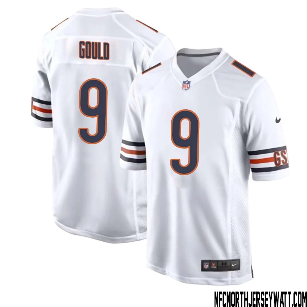 Robbie Gould No 9 Men White Chicago Bears Away Game Jersey