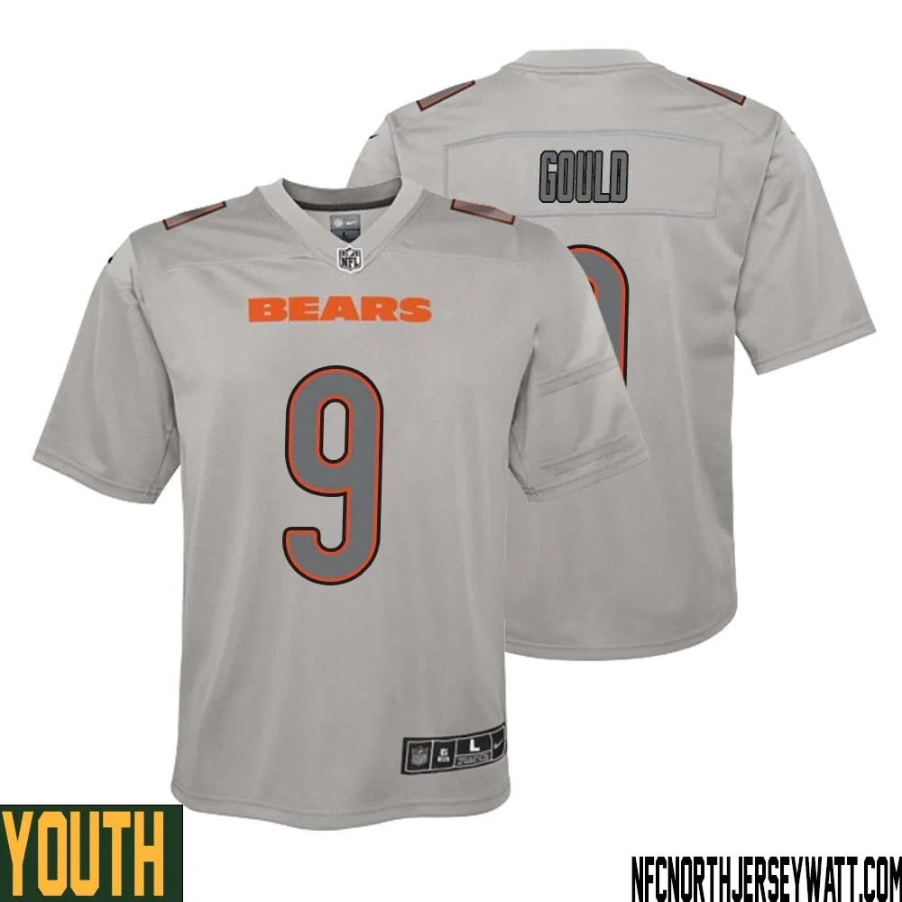 Robbie Gould No 9 Youth Gray Chicago Bears Atmosphere Fashion Game Jersey