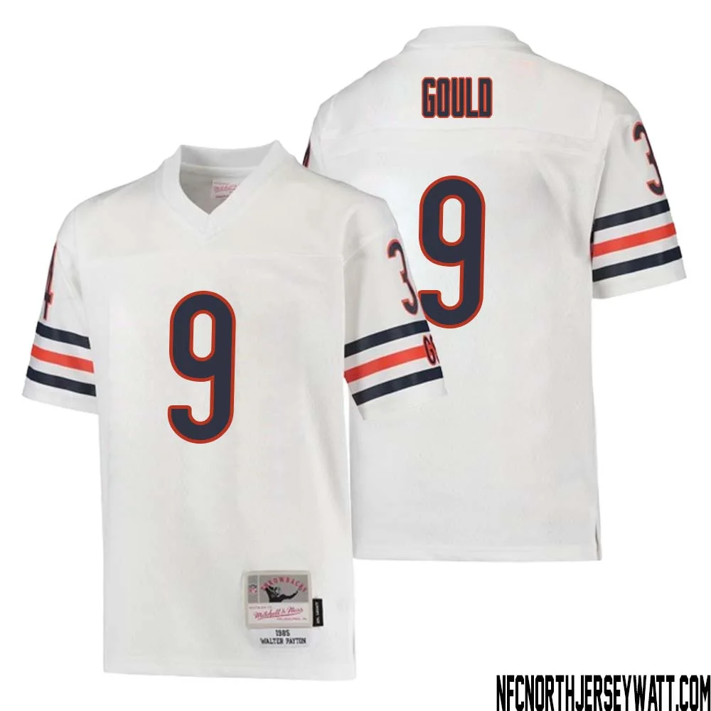 Robbie Gould No 9 Youth Mitchell Ness White Chicago Bears 1985 Retired Player Legacy Jersey 1