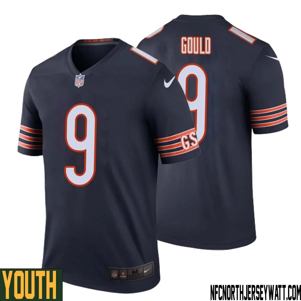 Robbie Gould No 9 Youth Navy Chicago Bears Color Rush Legend Jersey 1