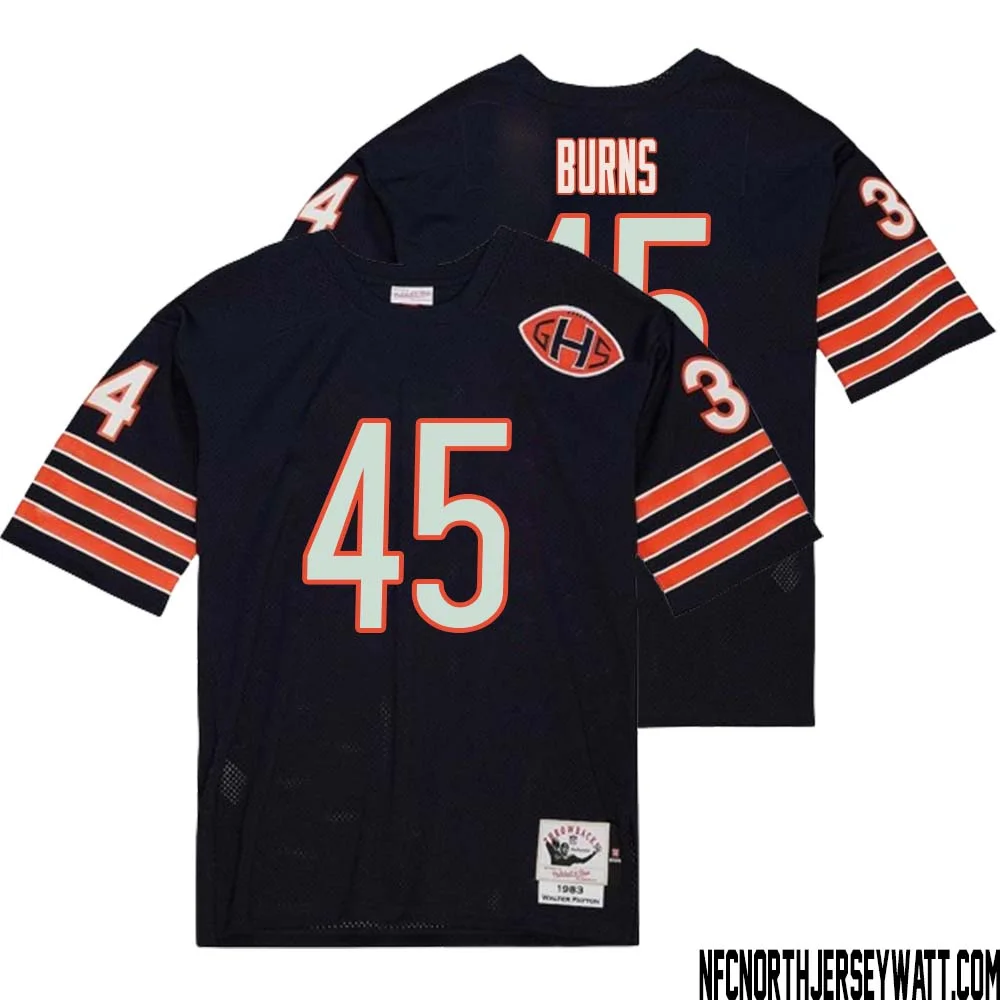 Robert Burns No 45 Men Mitchell Ness Navy Chicago Bears 2004 Authentic Throwback Retired Player Jersey 2