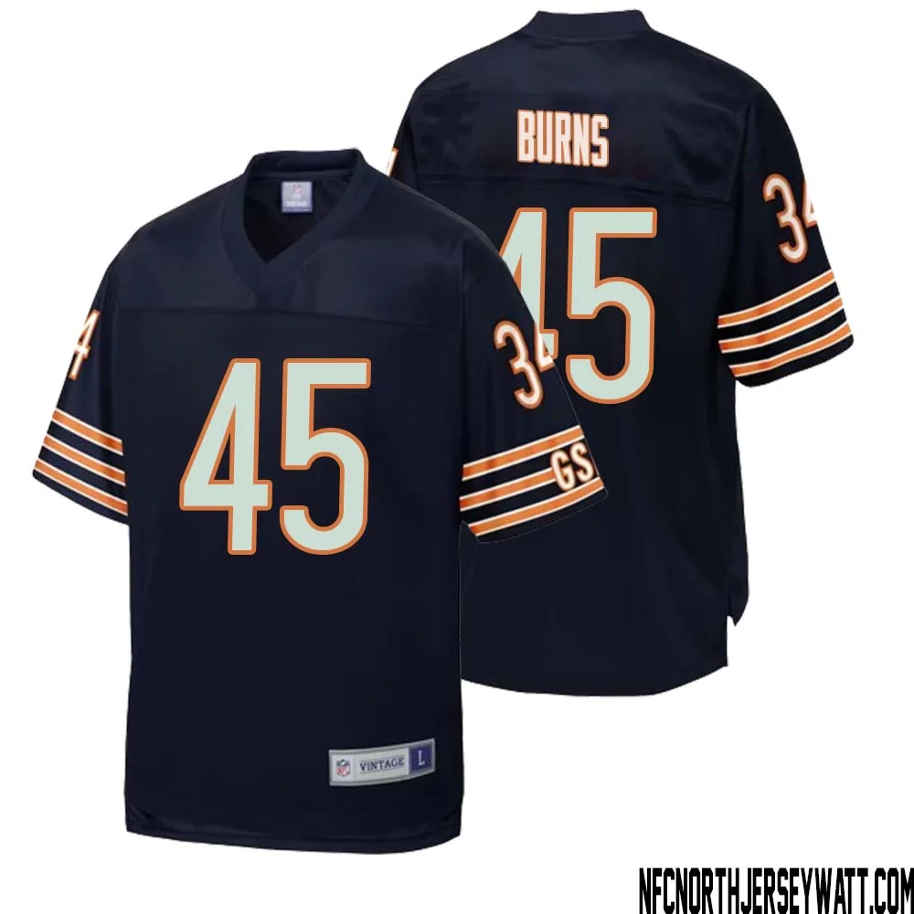 Robert Burns No 45 Men NFL Pro Line Navy Chicago Bears Retired Player Replica Jersey 1