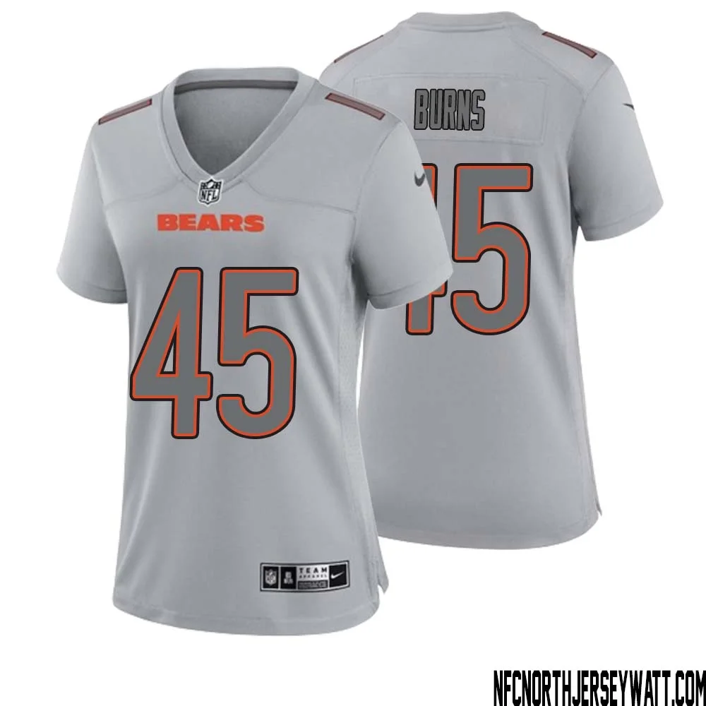 Robert Burns No 45 Women Gray Chicago Bears Atmosphere Fashion Game Jersey 1