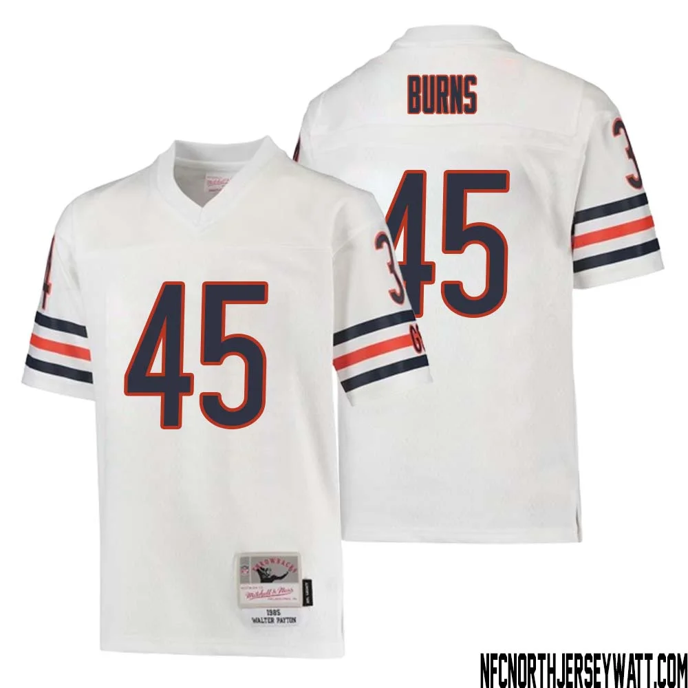 Robert Burns No 45 Youth Mitchell Ness White Chicago Bears 1985 Retired Player Legacy Jersey 1