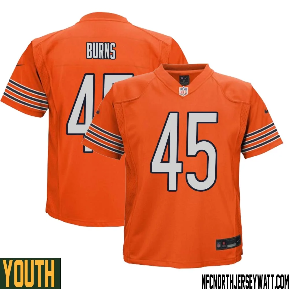 Robert Burns No 45 Youth Orange Chicago Bears Alternate Game Player Jersey 1