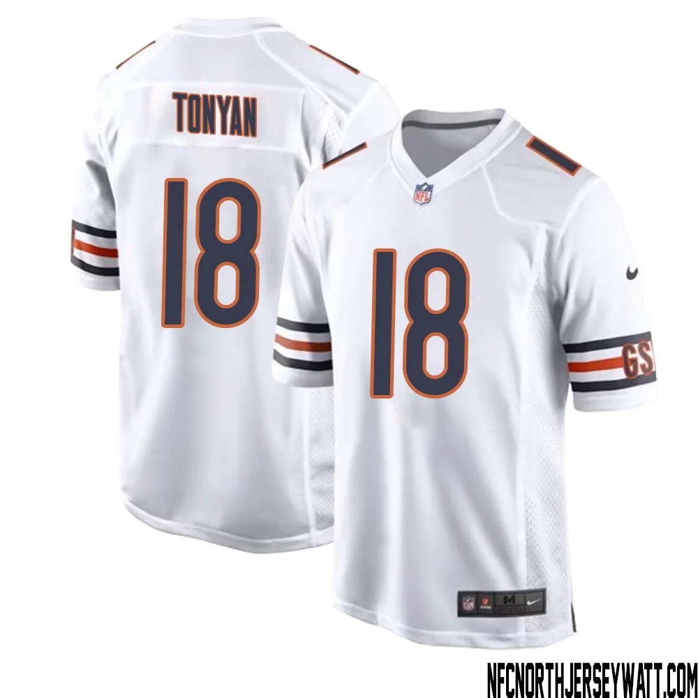 Robert Tonyan No 18 Men White Chicago Bears Away Game Jersey