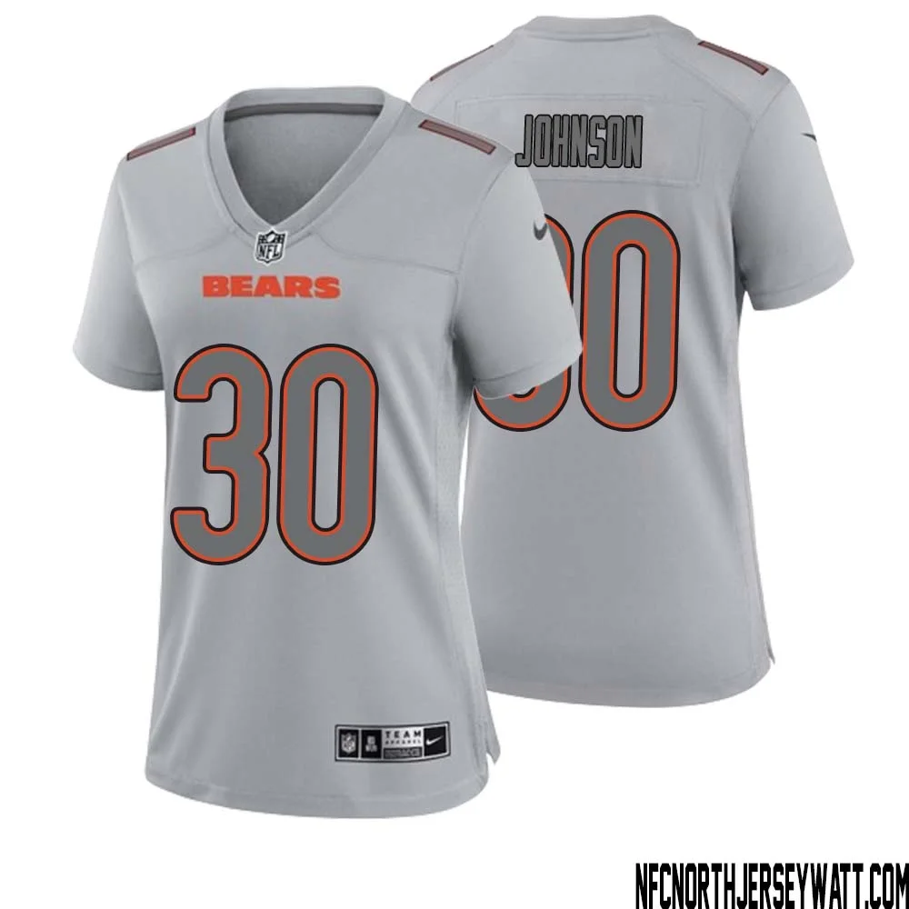 Roschon Johnson No 30 Women Gray Chicago Bears Atmosphere Fashion Game Jersey 1
