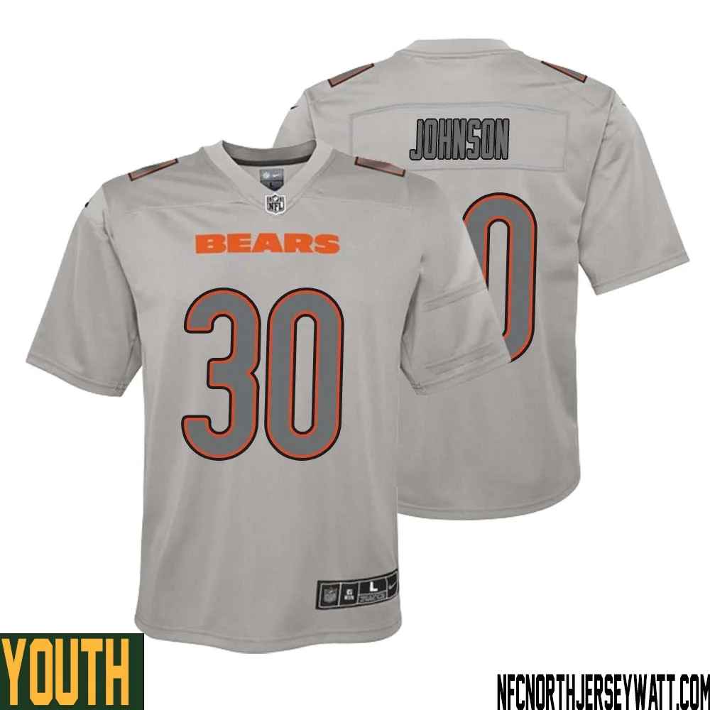 Roschon Johnson No 30 Youth Gray Chicago Bears Atmosphere Fashion Game Jersey 1