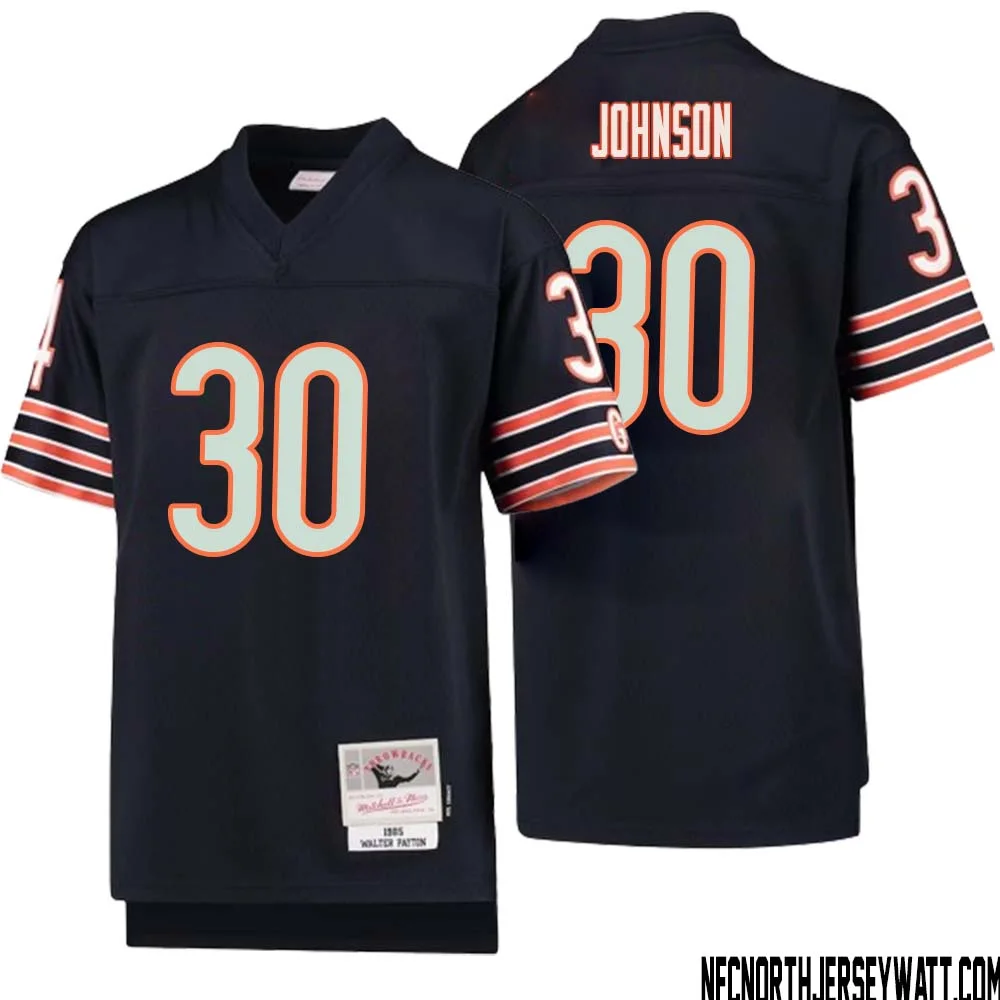 Roschon Johnson No 30 Youth Mitchell Ness Navy Chicago Bears 1985 Legacy Retired Player Jersey 1