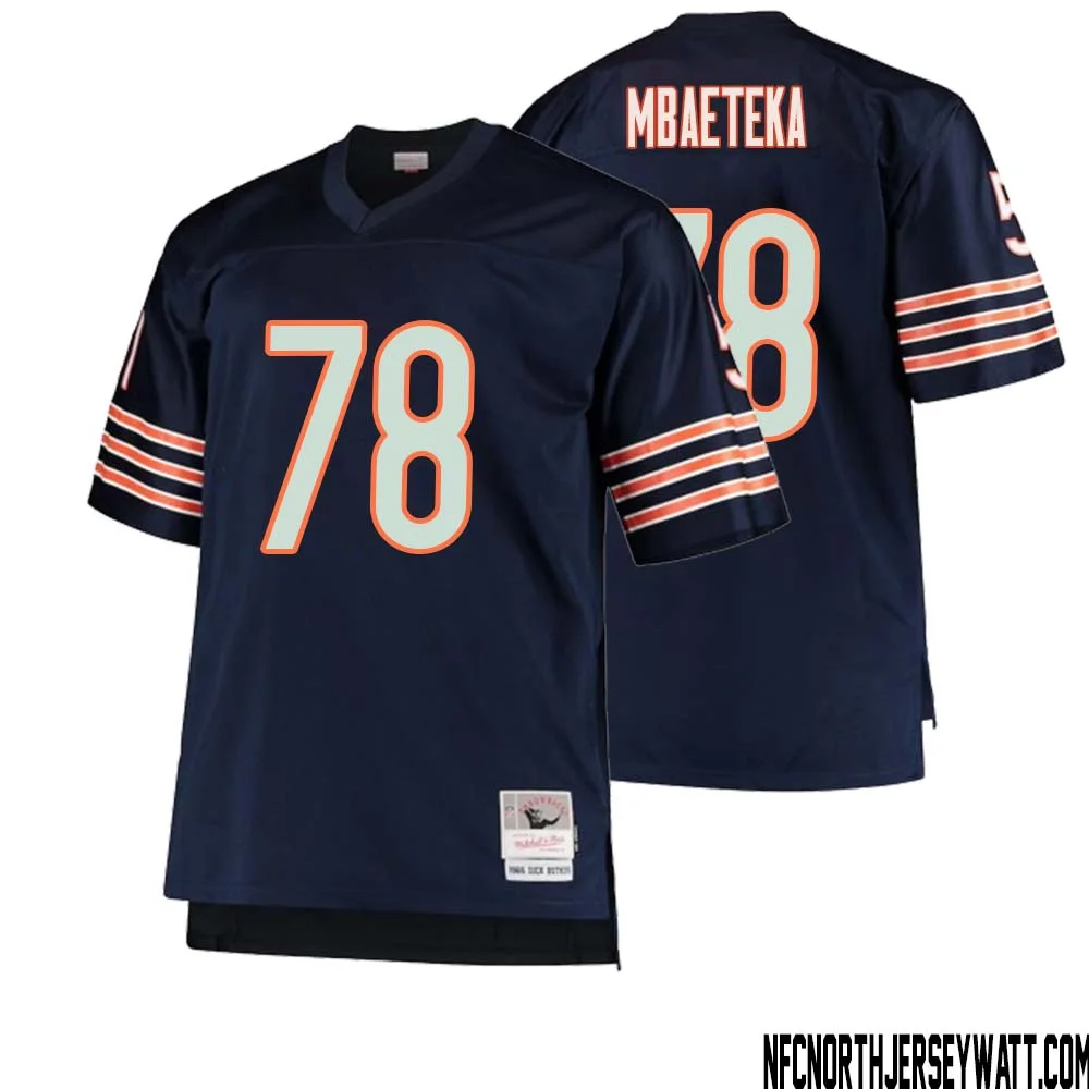 Roy Mbaeteka No 78 Men Mitchell Ness Navy Chicago Bears Big Tall 1966 Retired Player Replica Jersey