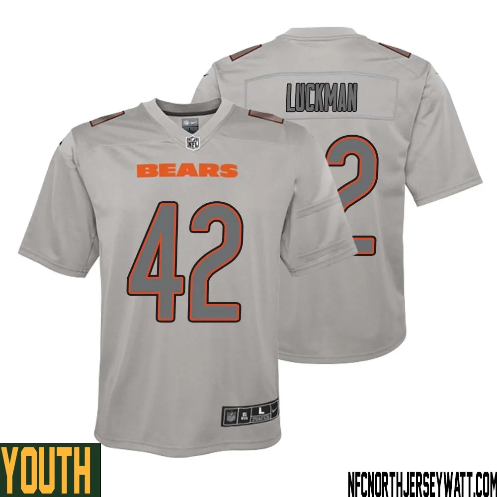 Sid Luckman No 42 Youth Gray Chicago Bears Atmosphere Fashion Game Jersey 1