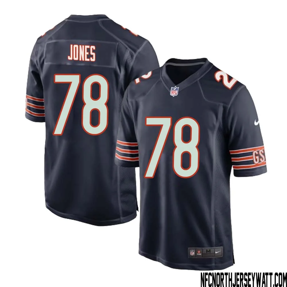 Stan Jones No 78 Chicago Bears Home Game Navy Jersey for Men