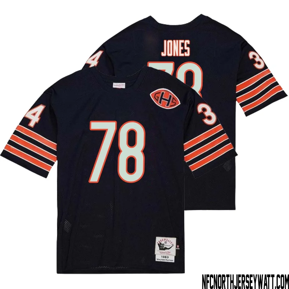 Stan Jones No 78 Men Mitchell Ness Navy Chicago Bears 2004 Authentic Throwback Retired Player Jersey