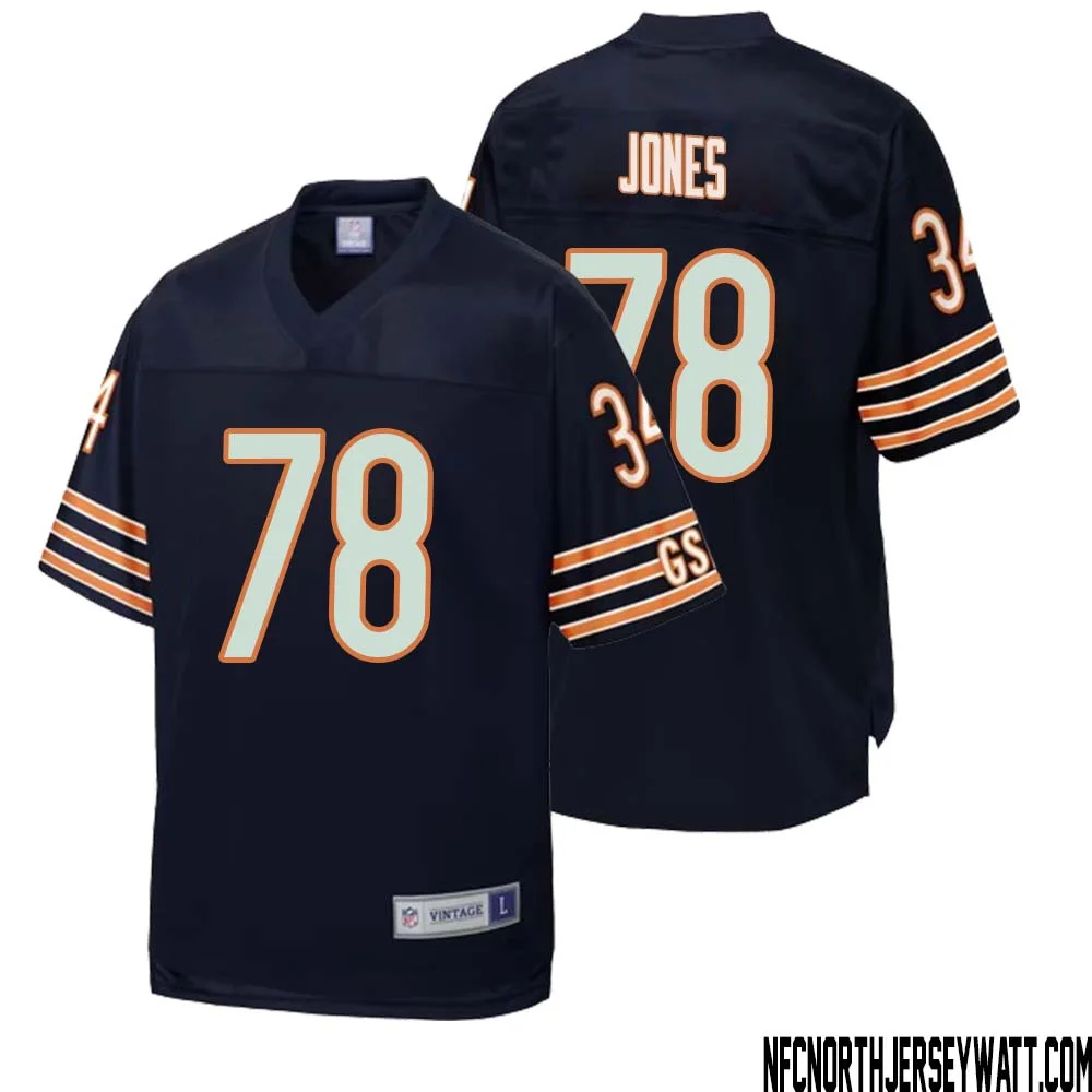 Stan Jones No 78 Men NFL Pro Line Navy Chicago Bears Retired Player Replica Jersey 1