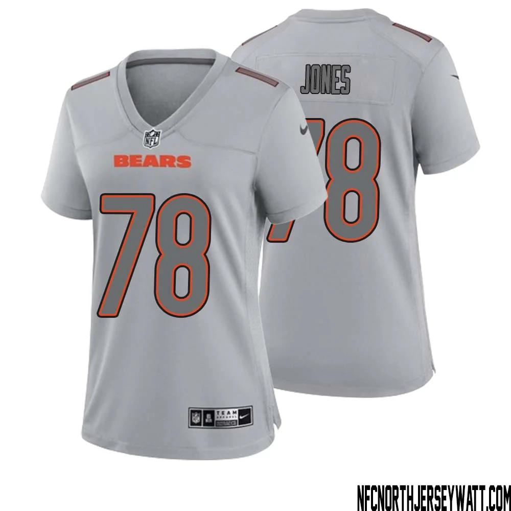 Stan Jones No 78 Women Gray Chicago Bears Atmosphere Fashion Game Jersey 1