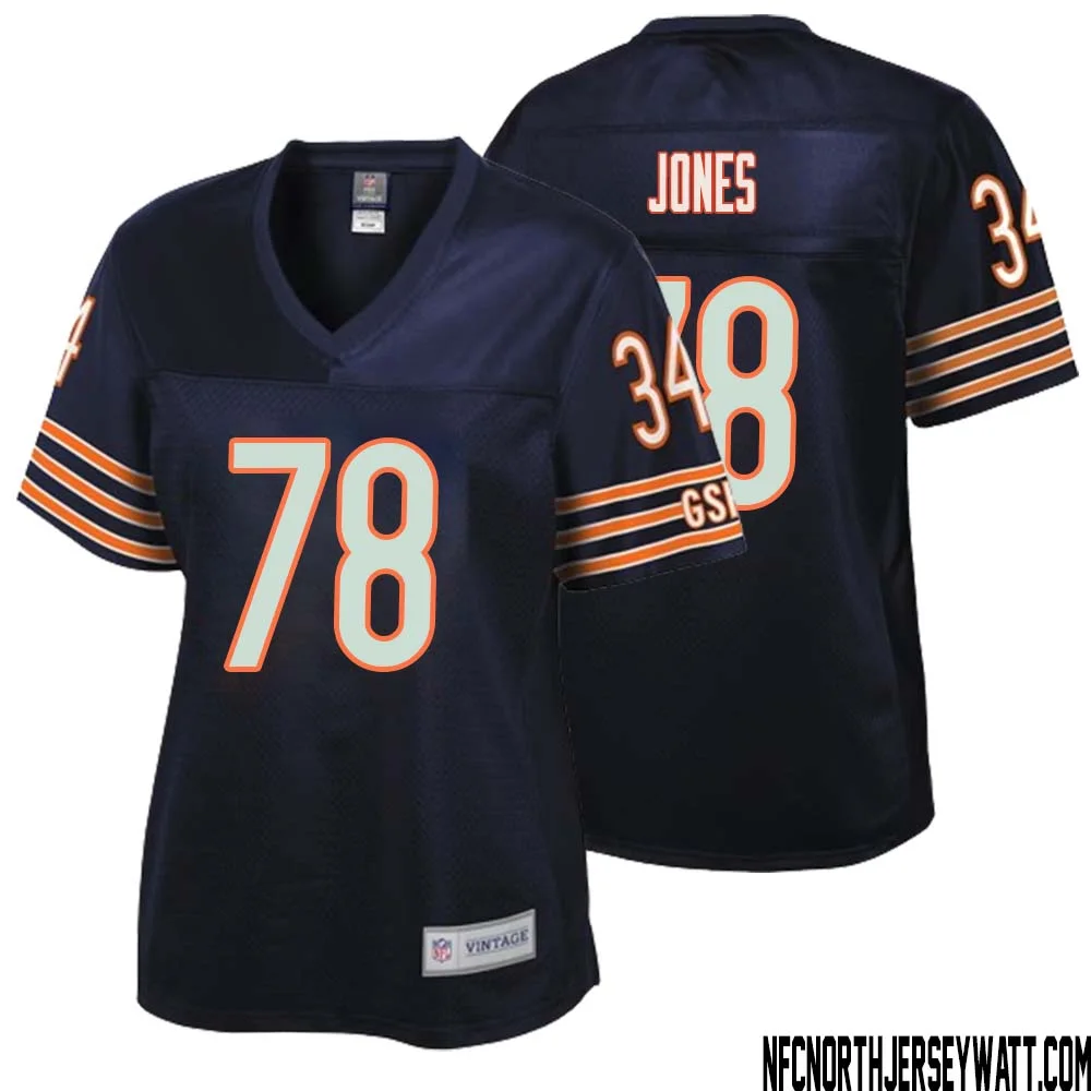 Stan Jones No 78 Women NFL Pro Line Navy Chicago Bears Retired Player Replica Jersey