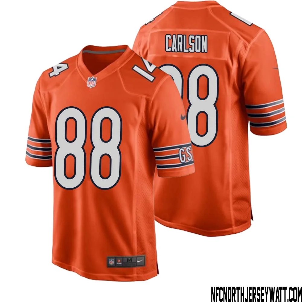 Stephen Carlson No 88 Men Orange Chicago Bears Alternate Game Player Jersey 1