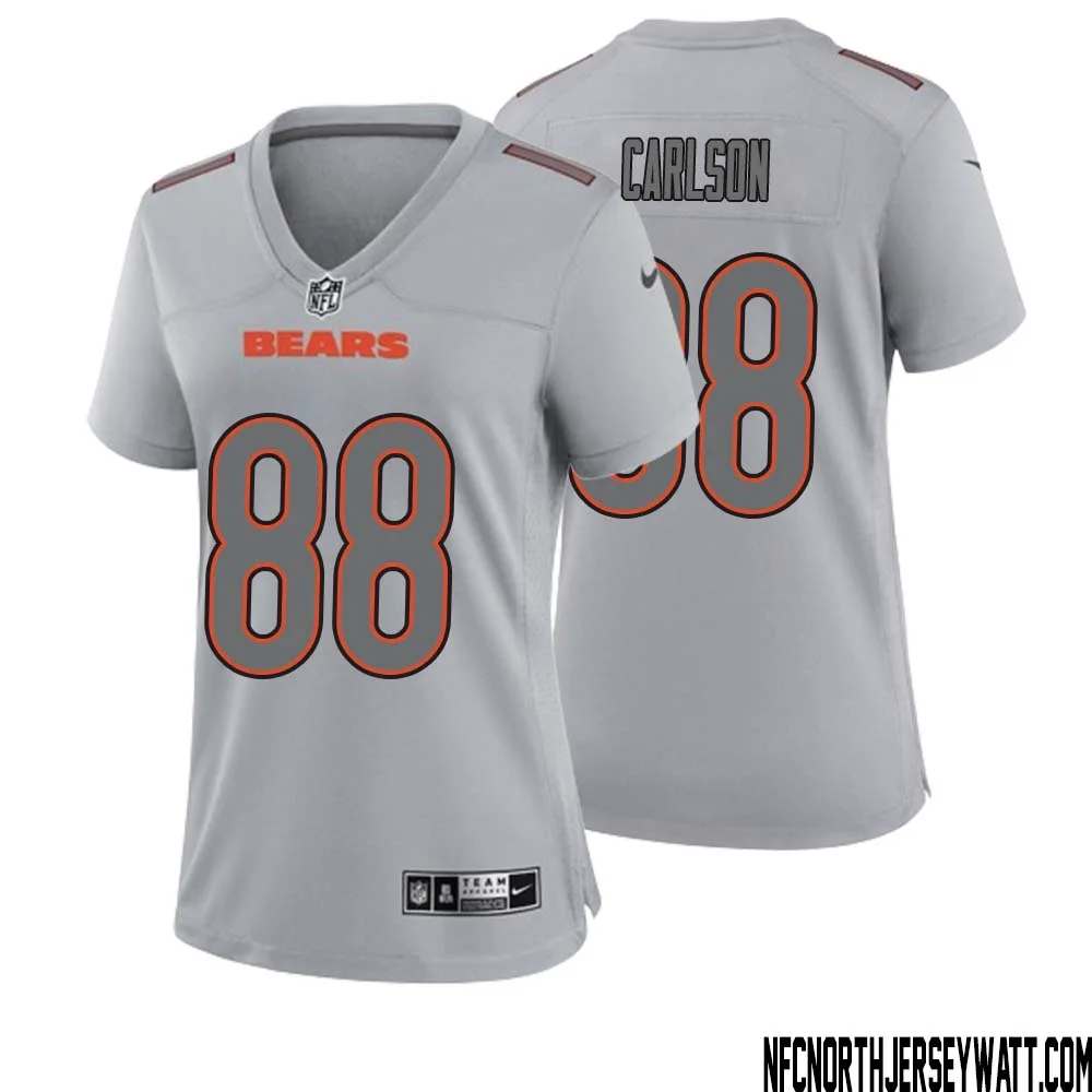 Stephen Carlson No 88 Women Gray Chicago Bears Atmosphere Fashion Game Jersey 1