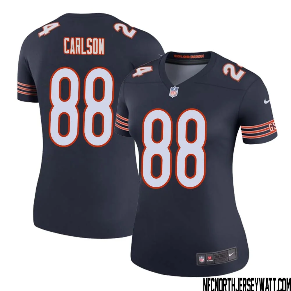 Stephen Carlson No 88 Women Navy Chicago Bears Color Rush Legend Jersey 1
