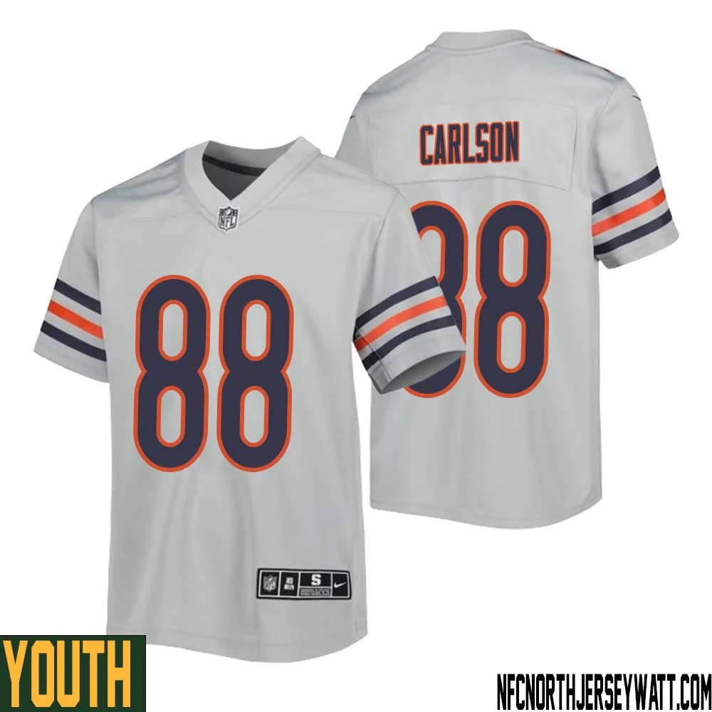 Stephen Carlson No 88 Youth Silver Chicago Bears Inverted Legend Jersey
