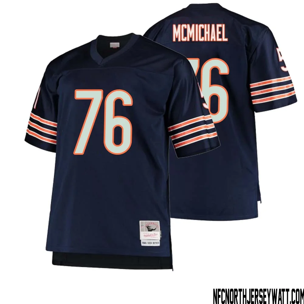 Steve McMichael No 76 Men Mitchell Ness Navy Chicago Bears Big Tall 1966 Retired Player Replica Jersey