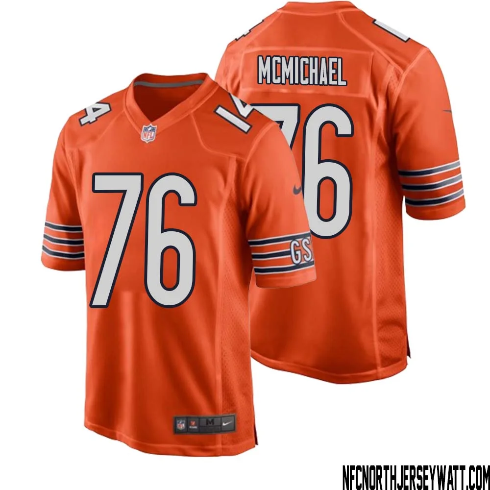 Steve McMichael No 76 Men Orange Chicago Bears Alternate Game Player Jersey 1