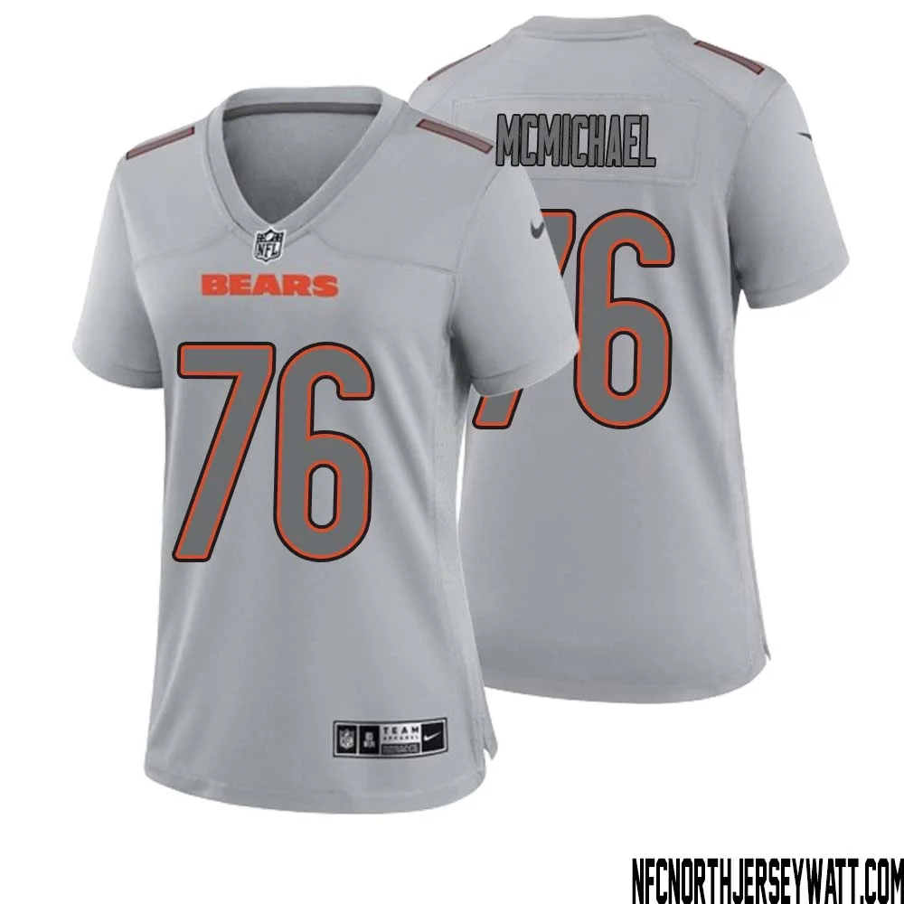 Steve McMichael No 76 Women Gray Chicago Bears Atmosphere Fashion Game Jersey 1