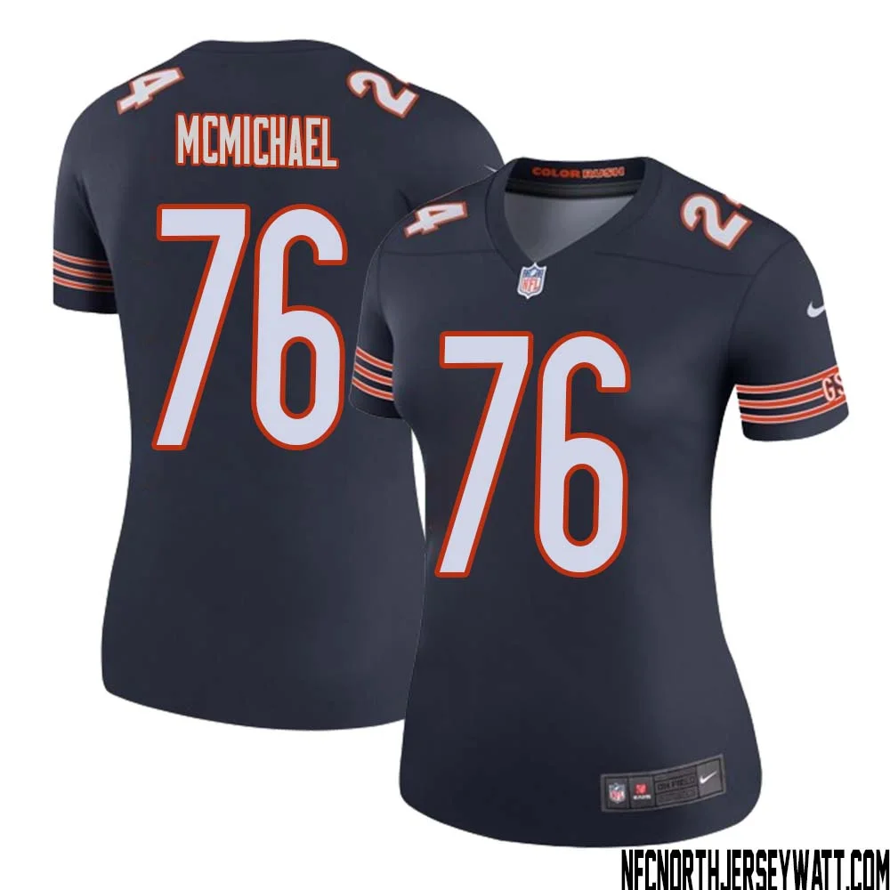 Steve McMichael No 76 Women Navy Chicago Bears Color Rush Legend Jersey 1