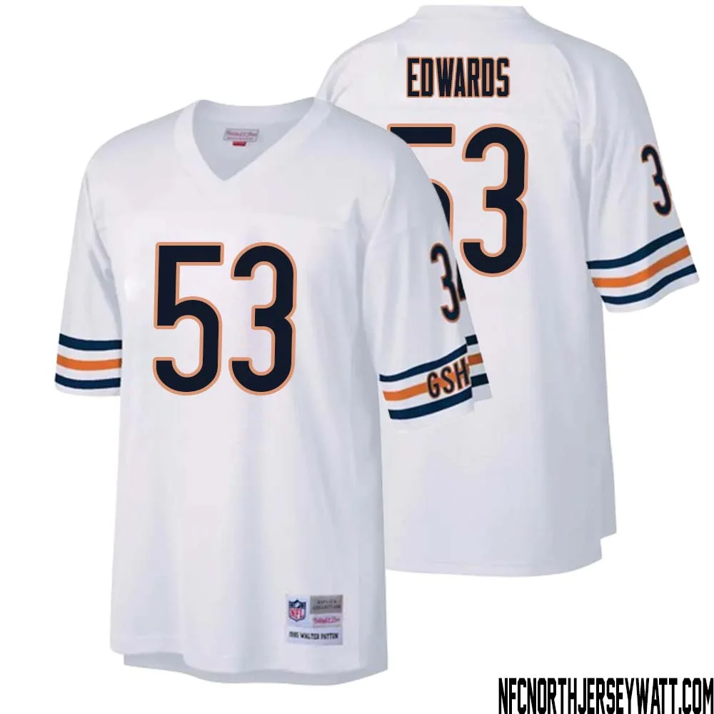 T.J. Edwards No 53 Men Mitchell Ness White Chicago Bears Legacy Replica Jersey
