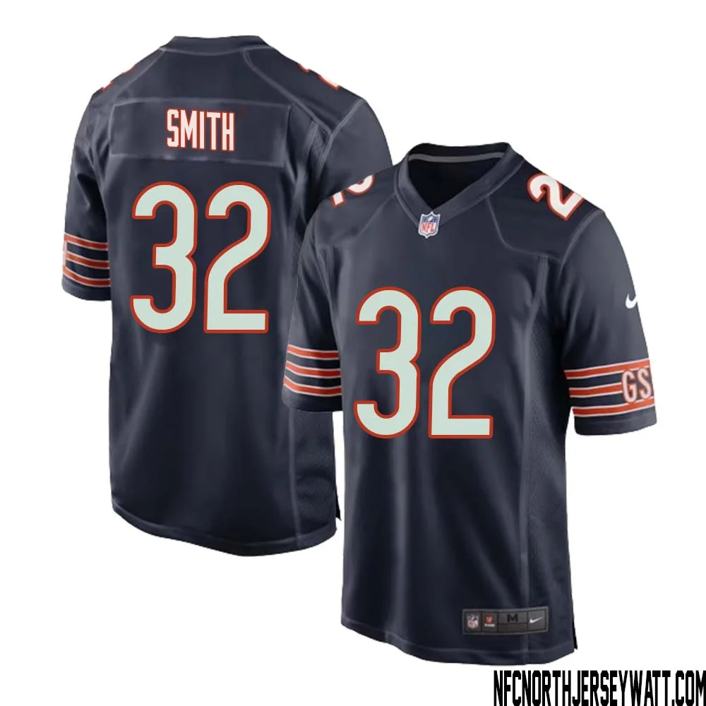 Terell Smith No 32 Chicago Bears Home Game Navy Jersey for Men 1