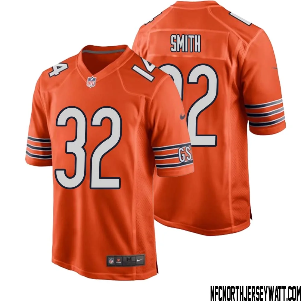 Terell Smith No 32 Men Orange Chicago Bears Alternate Game Player Jersey 1