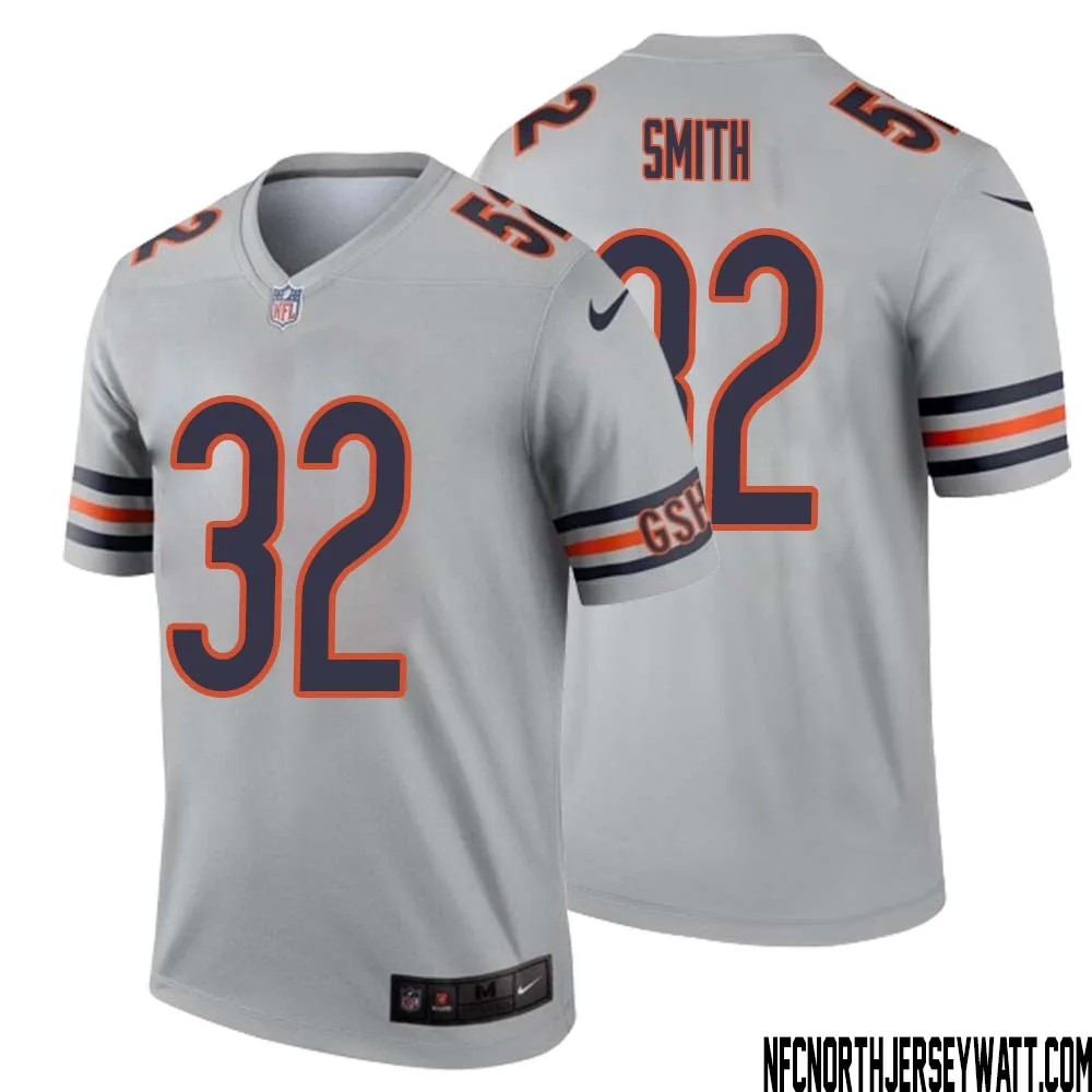 Terell Smith No 32 Men Silver Chicago Bears Inverted Legend Jersey