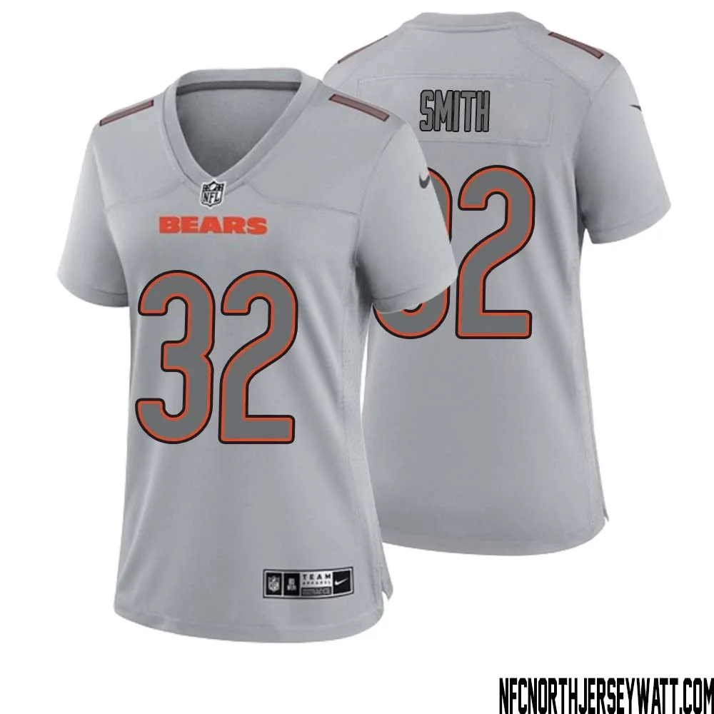 Terell Smith No 32 Women Gray Chicago Bears Atmosphere Fashion Game Jersey