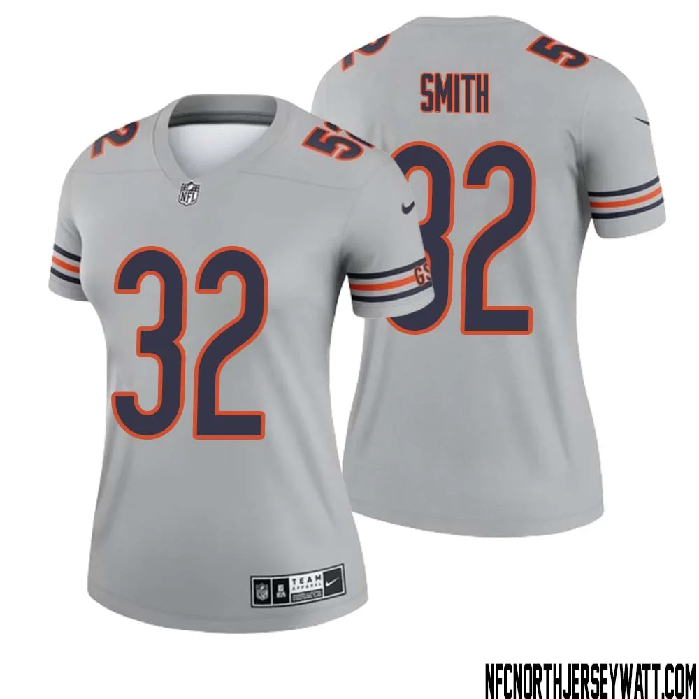 Terell Smith No 32 Women Silver Chicago Bears Inverted Legend Jersey 1