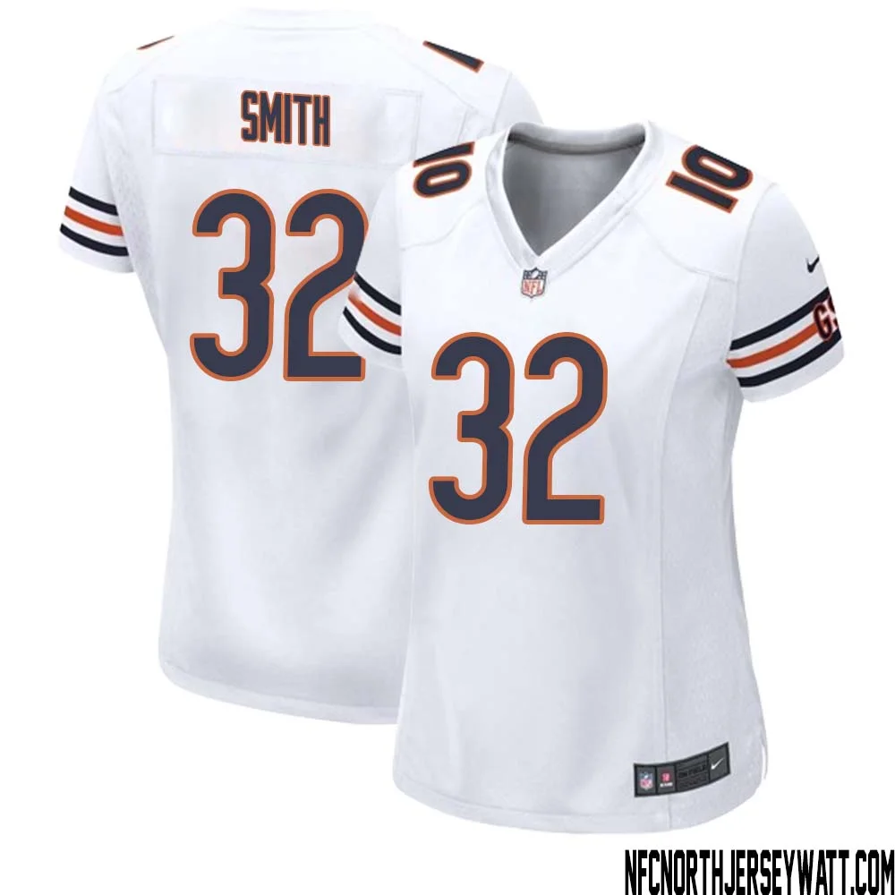 Terell Smith No 32 Women White Chicago Bears Away Game Jersey 1