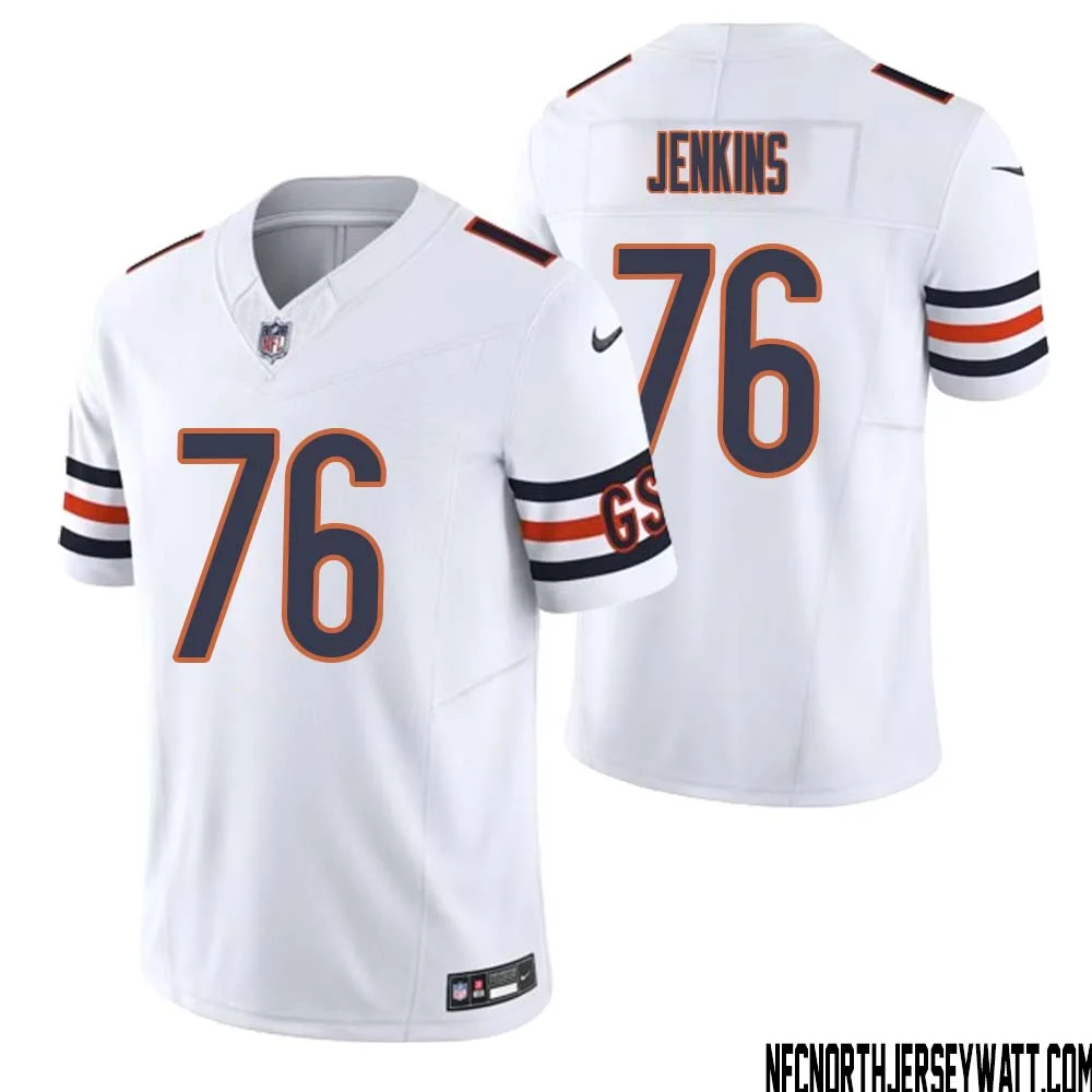 Teven Jenkins No 76 Men White Chicago Bears Vapor F.U.S.E. Limited Jersey 1